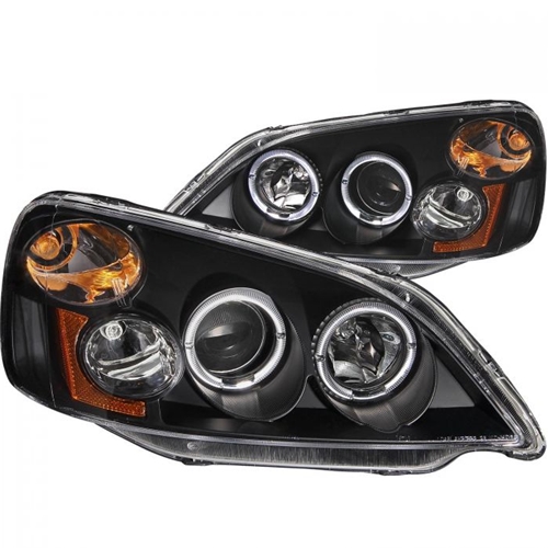 HONDA CIVIC 01-03 2/4DR PROJECTOR HEADLIGHTS BLACK w/ HALO