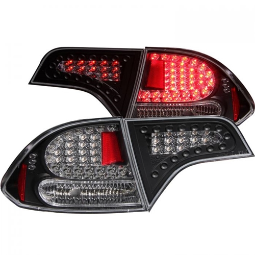 HONDA CIVIC 06-11 4DR L.E.D TAIL LIGHTS BLACK 2PC