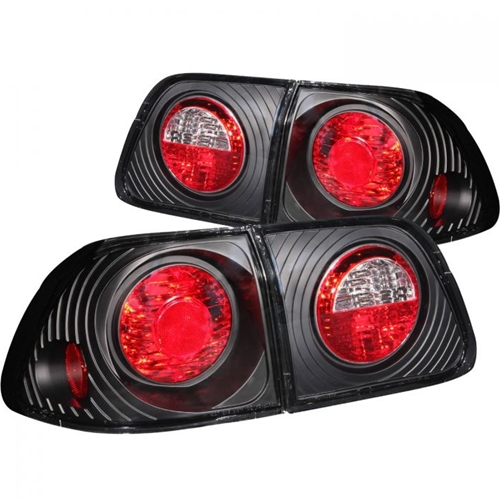 HONDA CIVIC 99-00 4DR TAIL LIGHTS BLACK 2PC