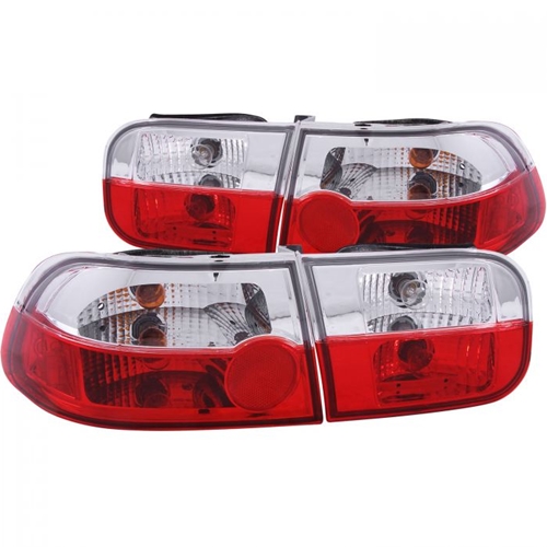 HONDA CIVIC 92-95 2/4DR TAIL LIGHTS RED/CRYSTAL 2PC