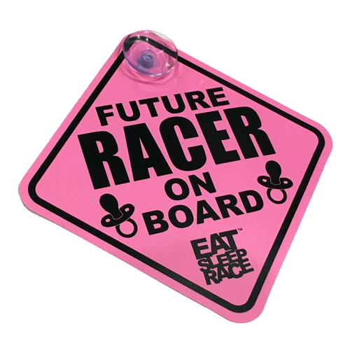 Future Racer on Board Car Sign | Pink