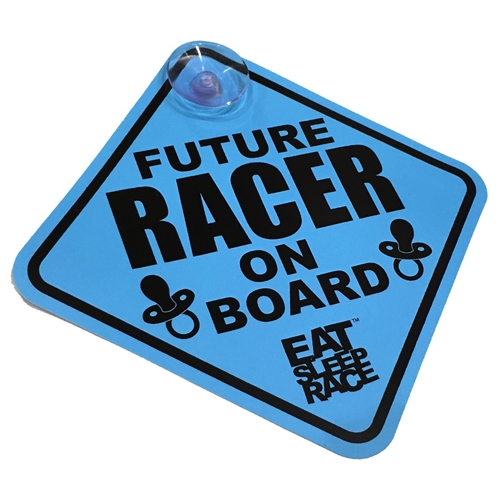 Future Racer on Board Car Sign | Blue