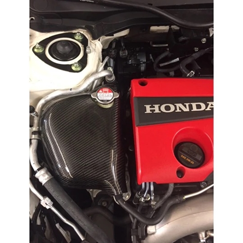 PASSWORD:JDM DRY CARBON FIBER COOLANT RESERVOIR COVER - HONDA CIVIC TYPE R ONLY (16+)