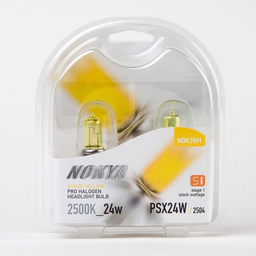 Nokya Hyper Yellow Headlight Bulb 2500K - (9003/H4/HB2 60/55w)