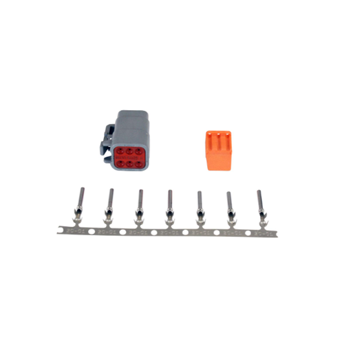 DTM-Style 6-Way Plug Connector Kit. Includes Plug, Plug Wedge Lock & 7 Female Pins