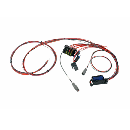 Infinity Series 5(PN: 30-7106 & 30-7108) Mini-Harness. Pre-wired power, grounds, power relay, fuse box, single wideband & AEMnet. 80 small pins and 30 sealing plugs