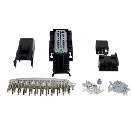 Infinity Series 3(PN: 30-7113 & 30-7114) Plug & Pin Kit. Includes 73 pin connector with cover, 80 small pins, 80 sealing plugs and 1 micro relay with pins