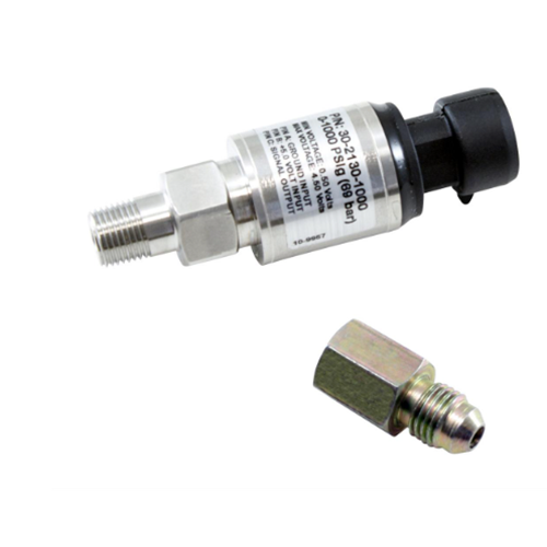 1000 PSIg Stainless Sensor Kit. Stainless Steel Sensor Body. 1/8" NPT Male Thread. Includes: 1000 PSIg Stainless Sensor, Connector, Pins & 1/8" NPT to -4 Adapter