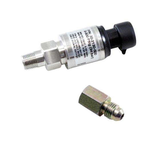 500 PSIg Stainless Sensor Kit. Stainless Steel Sensor Body. 1/8" NPT Male Thread. Includes: 500 PSIg Stainless Sensor, Connector, Pins & 1/8" NPT to -4 Adapter