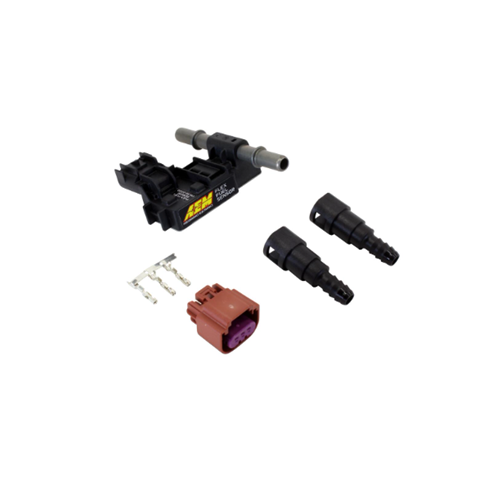 Ethanol Content Flex Fuel Sensor Kit (Barbed). 3/8" Barbed Fittings. Includes: Flex Fuel Content Sensor, 3/8" Barbed Fittings, Connector, Terminals & Wire Seals