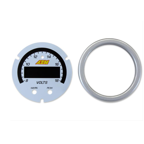 X-Series Volt Gauge 8~18V Accessory Kit. Silver Bezel & White Faceplate.