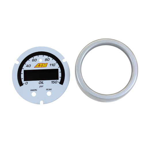 X-Series Oil Pressure Gauge 0~150psi / 0~10bar Accessory Kit. Silver Bezel & White Faceplate