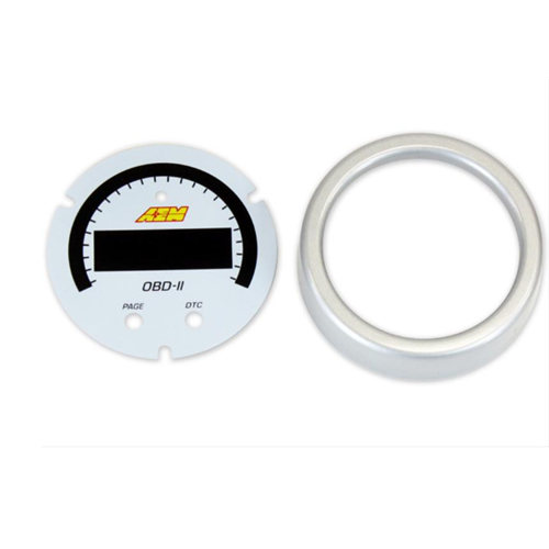 X-Series OBDII Gauge Accessory Kit. Silver Bezel & White Faceplate