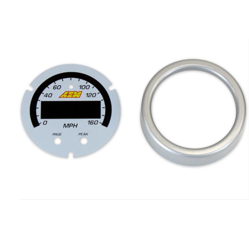 X-Series GPS Speedometer Gauge 0~160mph / 0~240kph Accessory Kit. Silver Bezel & White Faceplate