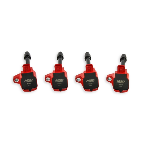 MSD IGNITION COIL - BLASTER SERIES - HONDA 1.5L/2.0L/2.0L TURBO 4-CYLINDER - RED - 4-PACK