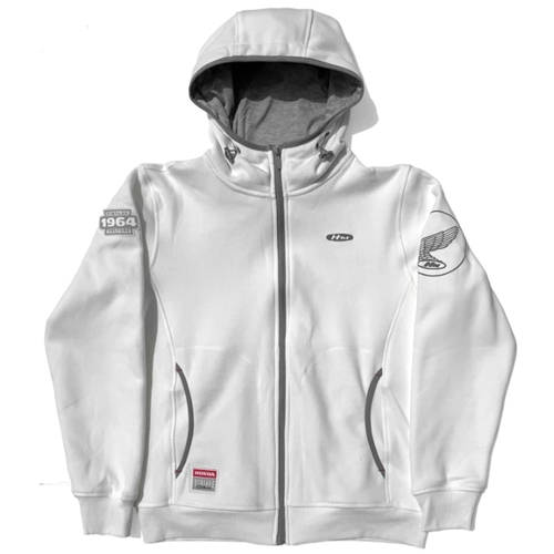 VINTAGE CULTURE - Honda Motor Full Zip Fleece Hoodie - White