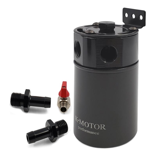 K-MOTOR Universal Billet Aluminum Baffled Oil Catch Can Tank – Oil Separator