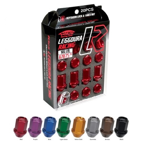 Project Kics Gunmetal Leggdura Racing Lug Nuts (Laser Logo) - 20 PCS