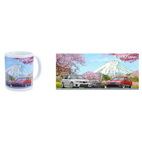 TOMEI COFFEE MUG WHITE GDB/BNR32/AE86 CHERRY BLOSSOM Mt.FUJI