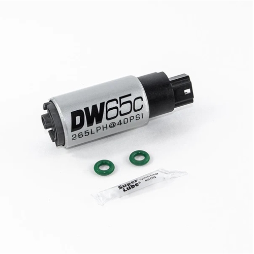 DEATSCHWERKS DW65C series, 265lph compact fuel pump without mounting clips w /install kit for RSX 02-06,Civic 01-05