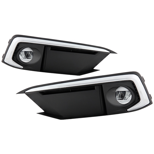 Spyder Fog Lights - Honda Civic 2019+ Coupe/Sedan Chrome Trim OEM LED Fog Light W/OEM Fit Switch - Clear