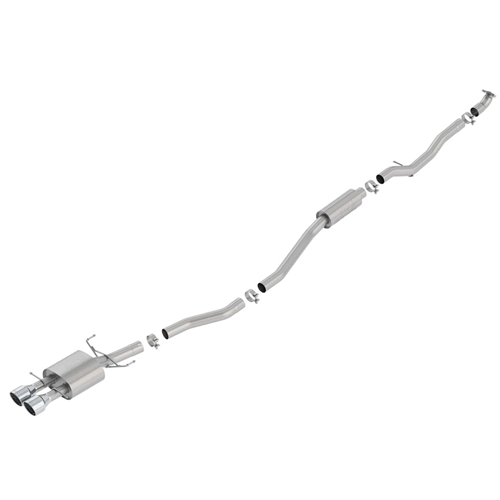 BORLA S-TYPE CAT BACK EXHAUST SYSTEM - HONDA CIVIC SI COUPE 1.5T 16-21 (Silver Tips)