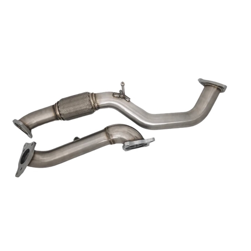 KLM Frontpipe & Downpipe Combo - Honda Civic TypeR 2016+ 2.0 3" COATED BLACK - CATLESS