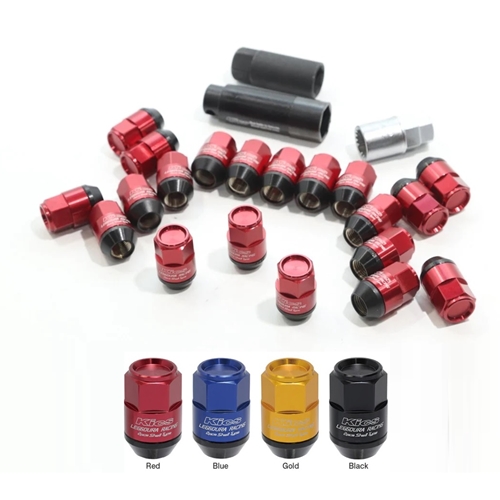 Project Kics Leggdura Racing Shell Type Lug Nut 35mm Closed-End Look 16 Pcs + 4 Locks 12X1.5 Red